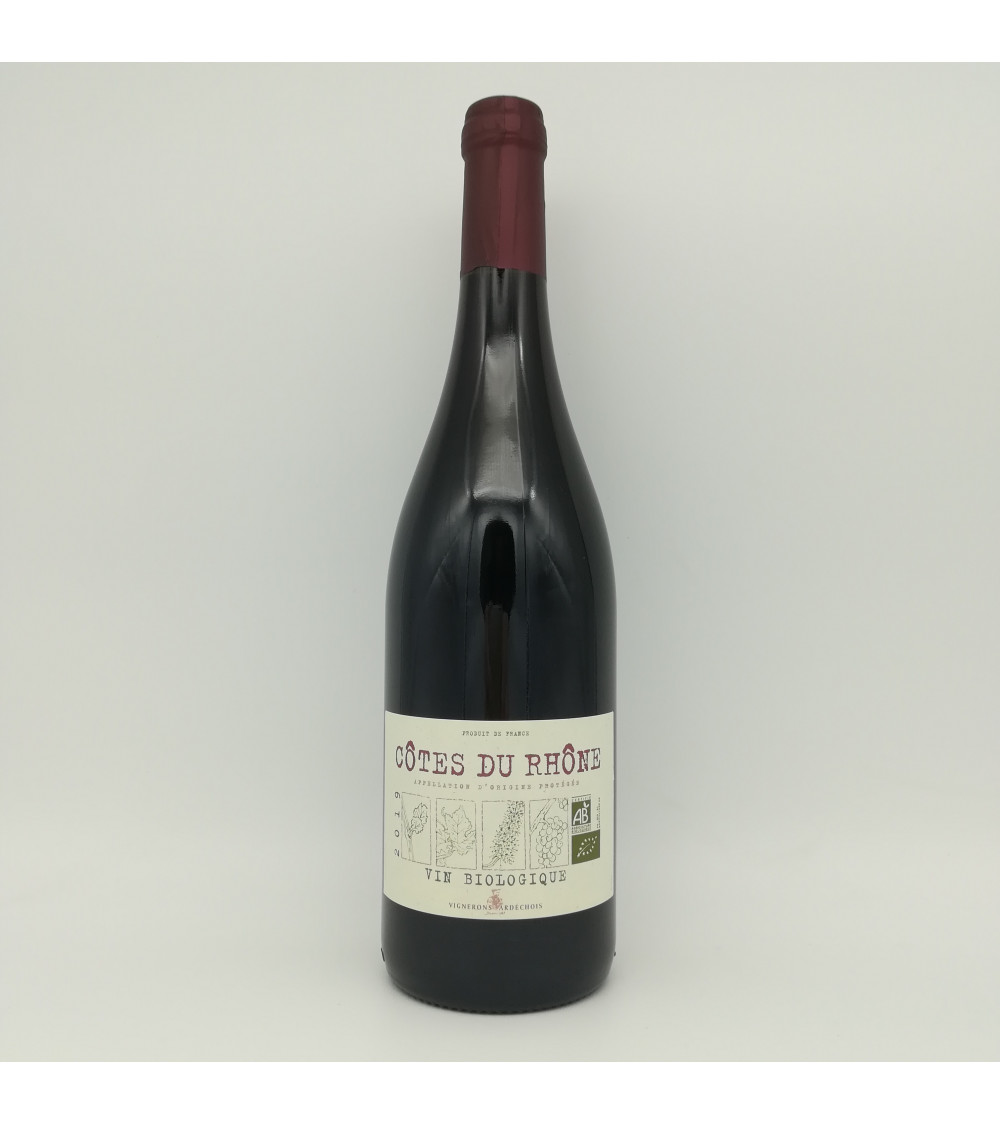 Côtes du Rhône 2020 - vin biologique - Les Vignerons Ardéchois